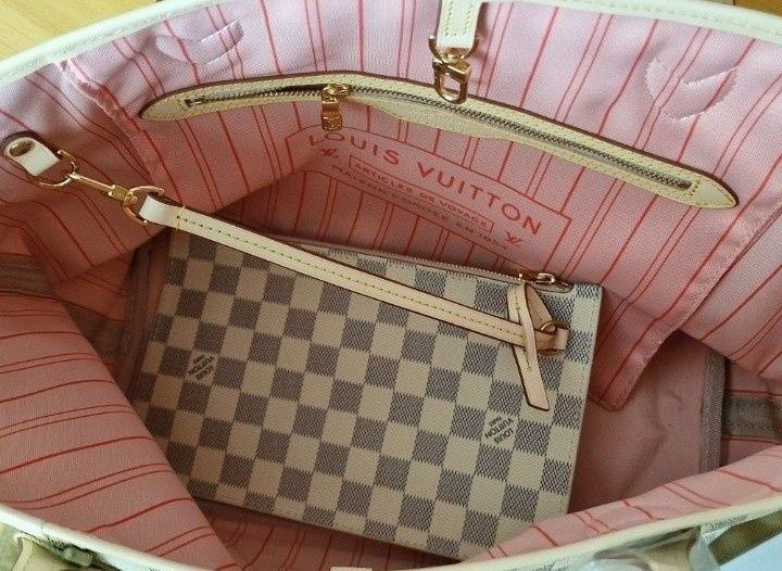 Geanta damă LV Neverfull,piele naturala/France/card,certificat,saculet