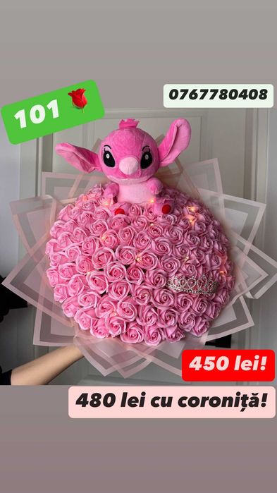 Buchet de flori cu stitch
