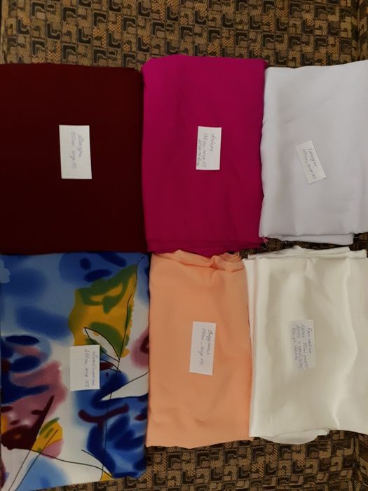 Продам остатки новых тканей.