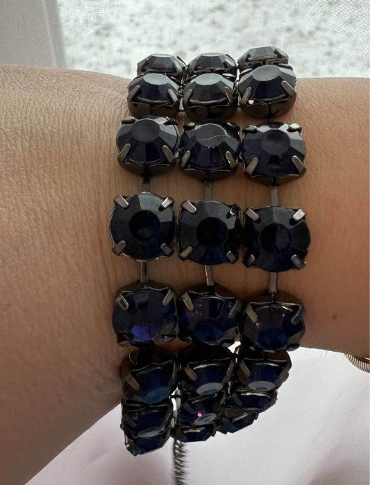 Bratara cu 4 randuri de pietre albastre - dimensiune reglabila