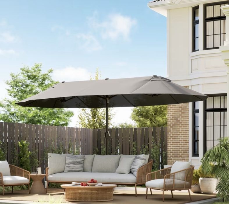 Umbrelă xxl 4.6x2.7 gri