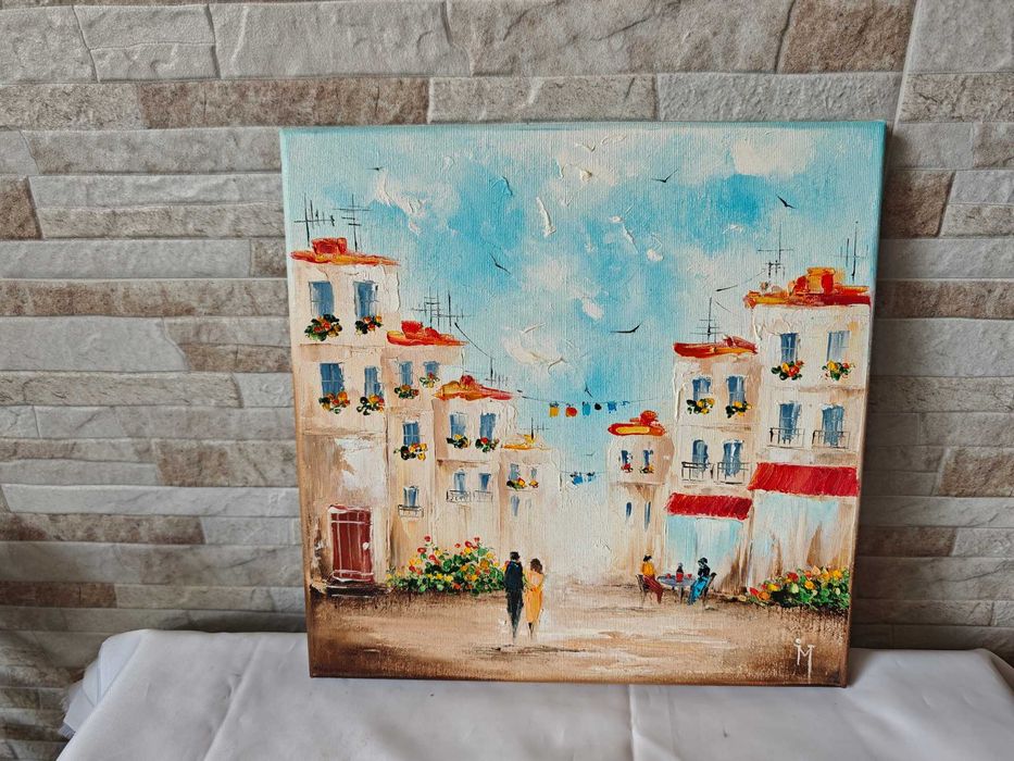 Картина "Walking down the old street" - маслени върху платно - Ирина Мовчан -30/30см