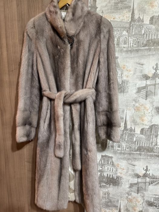 Норковая шуба бежевая