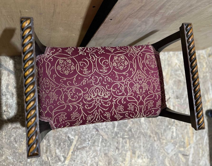2 buc Taburet Vintage Stil Rococo; Bancuta cu sezut tapitat; Scaun