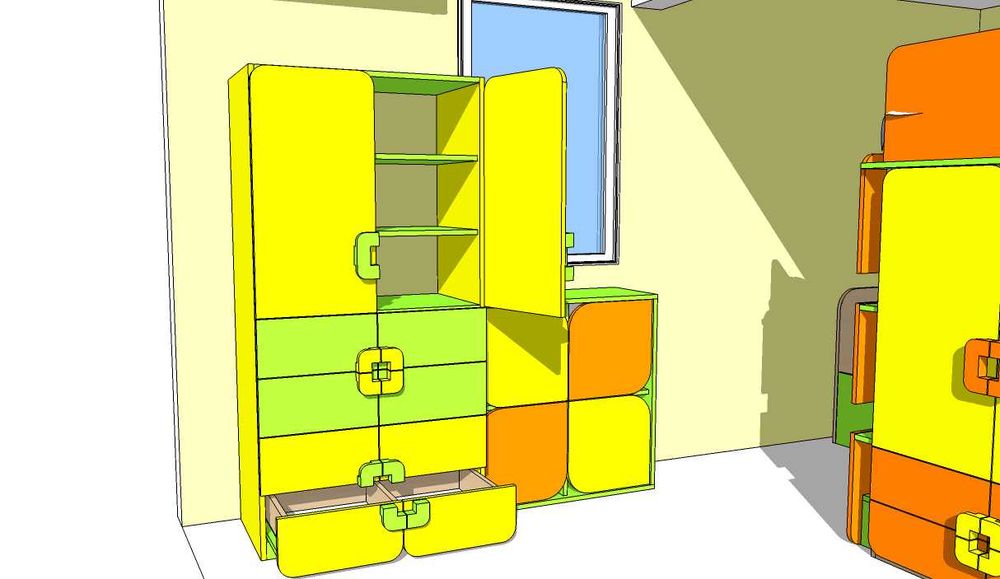 Компактна поръчкова луксозна детска стая с 2 легла - УНИКАТ!