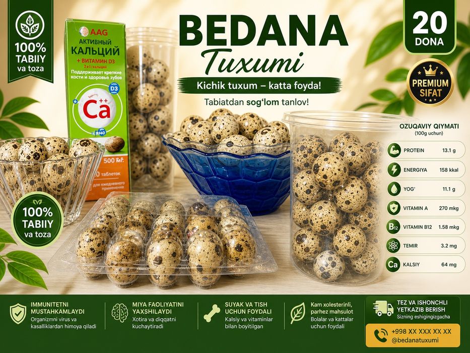 Bedana tuxumi yangi kuniga sotiladi