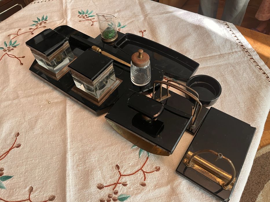 Set birou vechi cristal negru 100 ani
