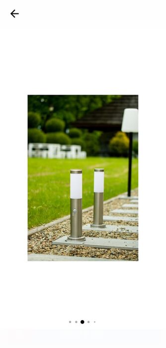 Stalp de exterior pentru gradina, Otel inoxidabil, E27, 45 cm, Argintiu