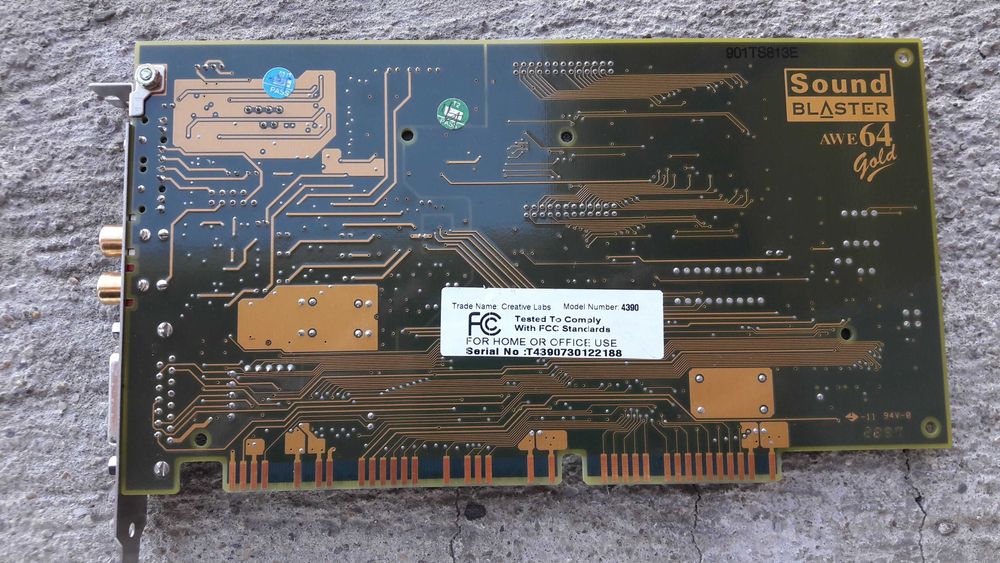 Placa de sunet ISA de colectie - Creative SB AWE 64 GOLD CT4390 - 1997