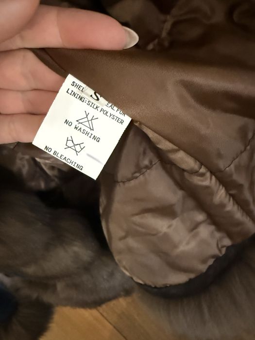 Дънково яке с естествен косъм и подплата