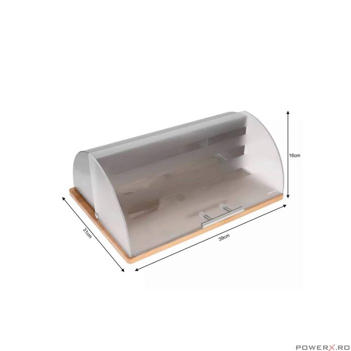 Cutie pentru paine, din acril-bambus, cu maner din fier, KingHoff