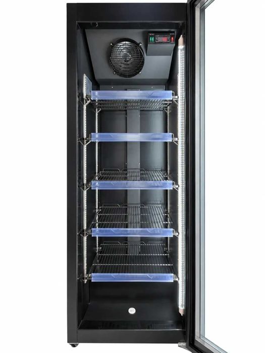 Vitrine frigorifice verticale 1 ușă sticlă curbată, 394 L, LED, 0…+10 °C - GARANTIE 3 ANI