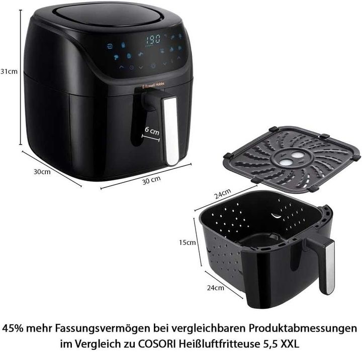 Air Fryer Russell Hobbs SatisFry 27170-56, 8L, 1800 W, Черен
