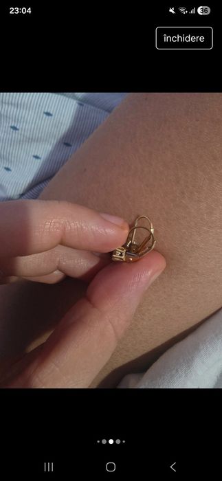 Cercei aur 14 k 585 cu închizătoare care nu deranjeaza