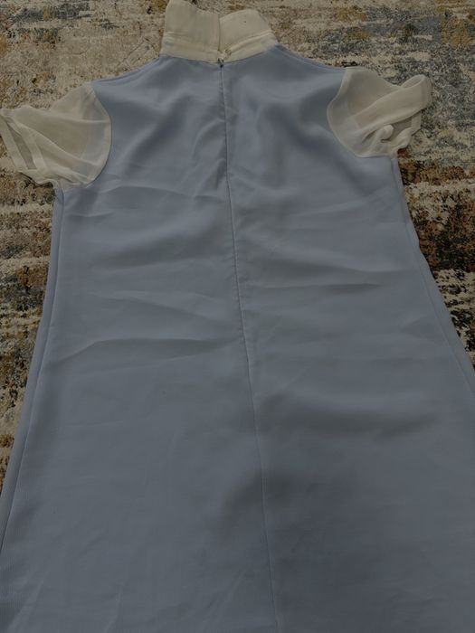 Голубое летнее платье турция