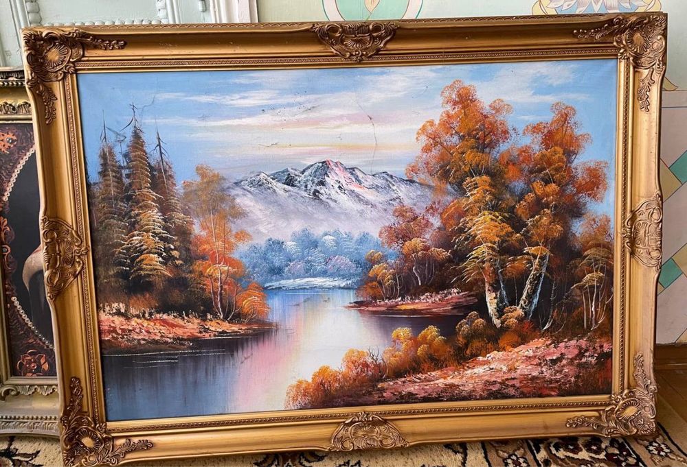 Картина пейзажа, нарисованная