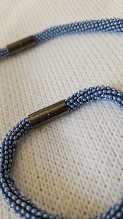 Комплект: Ожерелье + Браслет из бисера синий от ABJ Handmade