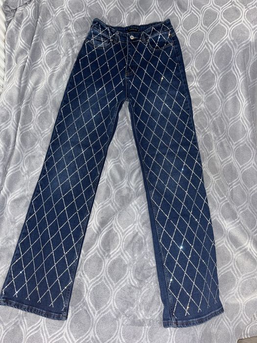 Сини дънки с камъчета