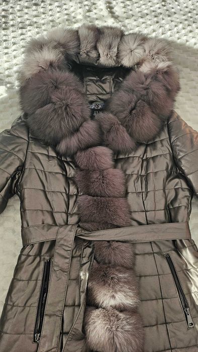 Палто oт естествена кожа с естествен пух и яке на Luci