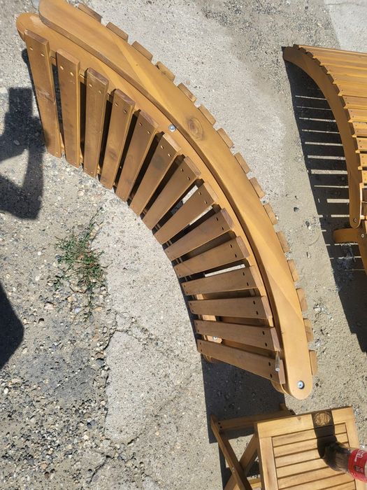 Set șezlong pliabil,, cu perne reversibile, din lem de salcâm