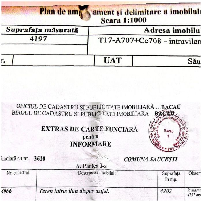 Proprietar vand teren 4200 mp intravilan si casa batraneasca sat Siretu