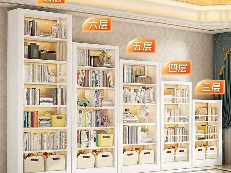 Нержавойка металл китоб жавони баланд ва мустаҳкам токчалар билан