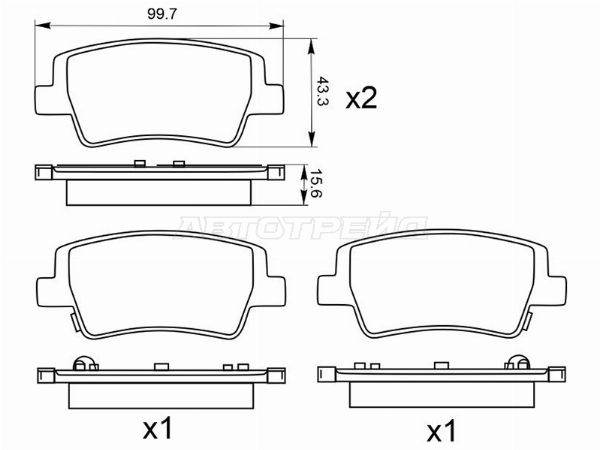 Колодки тормозные Сзади    Hyundai Elantra