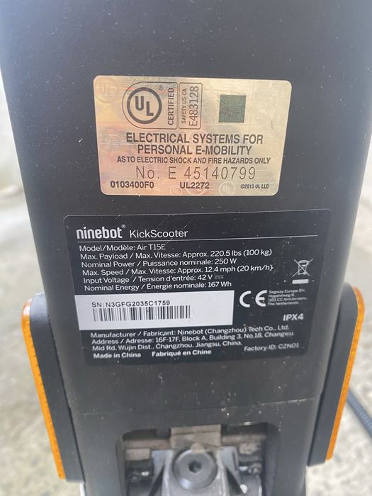 Trotineta electrica Ninebot Kickscooter AirT15