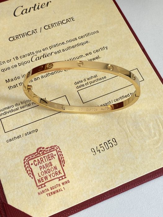 Brățară Cartier LOVE Slim 17 Gold 24K