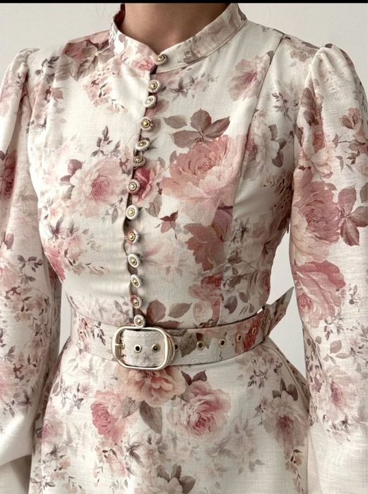 Rochie Florală cu cordon in talie