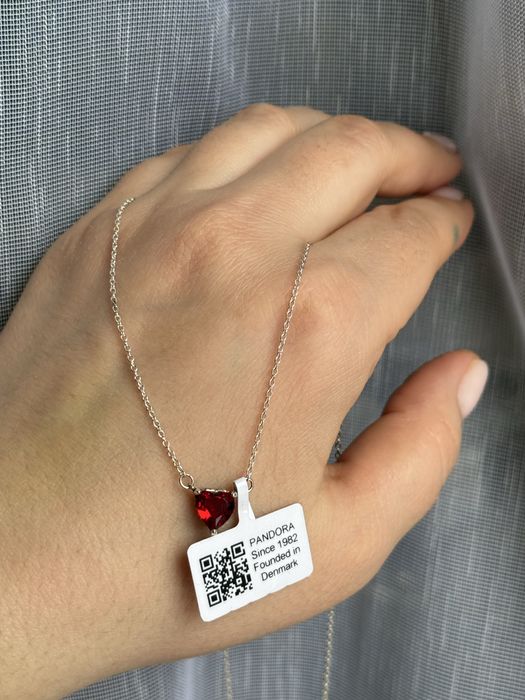 Колье «Красное Сердце» Pandora новое