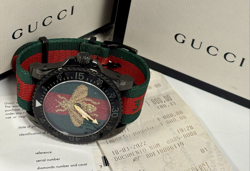Gucci Ceas Scufundari  Full Set Acte Cutie Original 100%