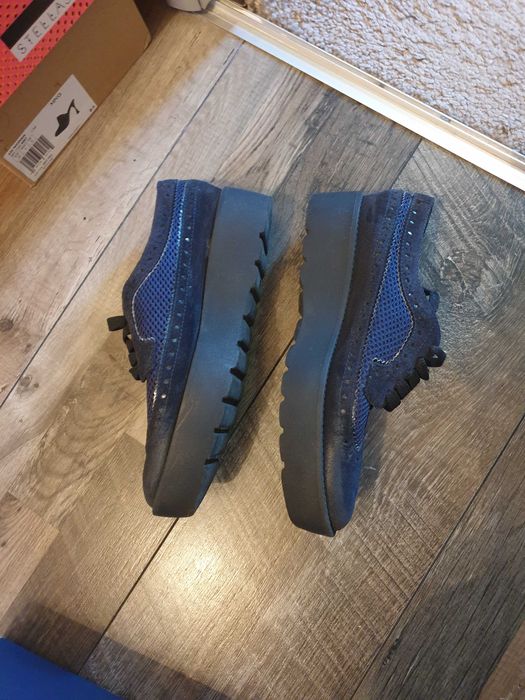 Pantofi Musette, bleumarin, 38.5 - 39, piele, casual