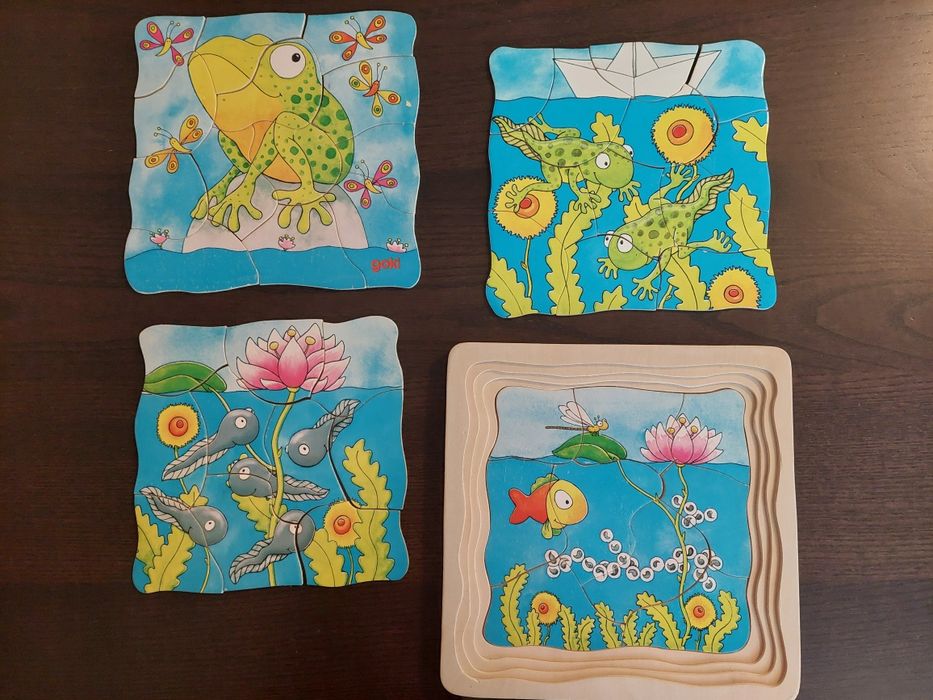 Jocuri de lemn puzzle pt copii (3+ ani)