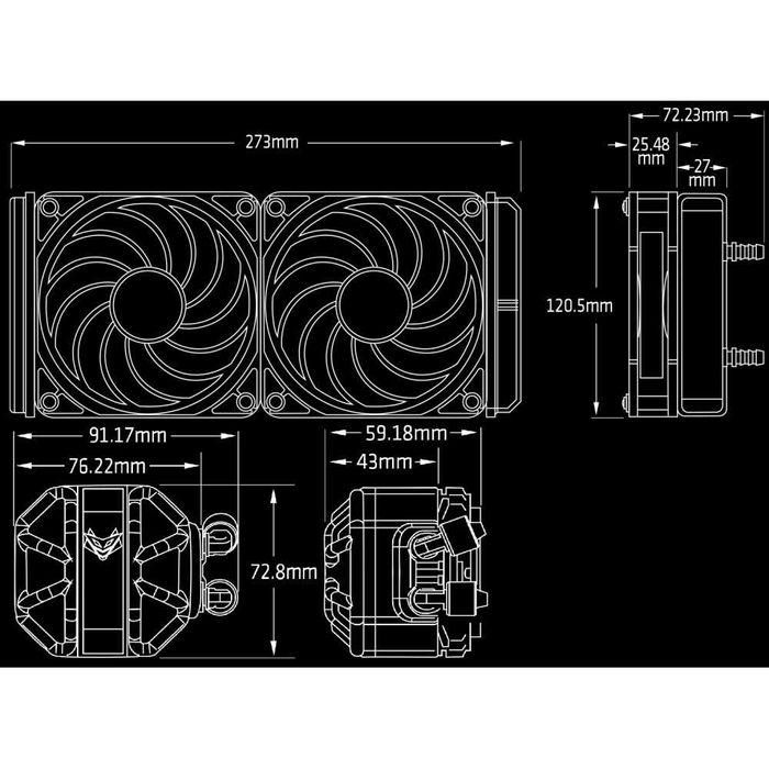 НОВО Водно Охлаждане Sapphire Nitro+ S240-A AIO ARGB AM4 1150 AM5 1700