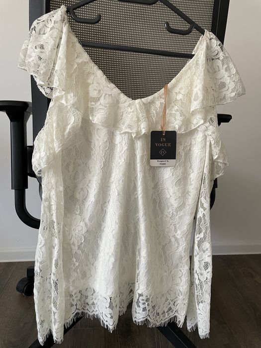 Bluza de dama, din dantela, alba, marimea M, noua, In Vogue