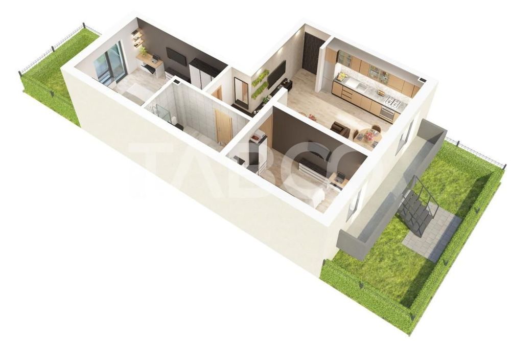 Apartament cu gradina si 3 camere decomandate de vanzare Doamna Stanca — fotografia 1