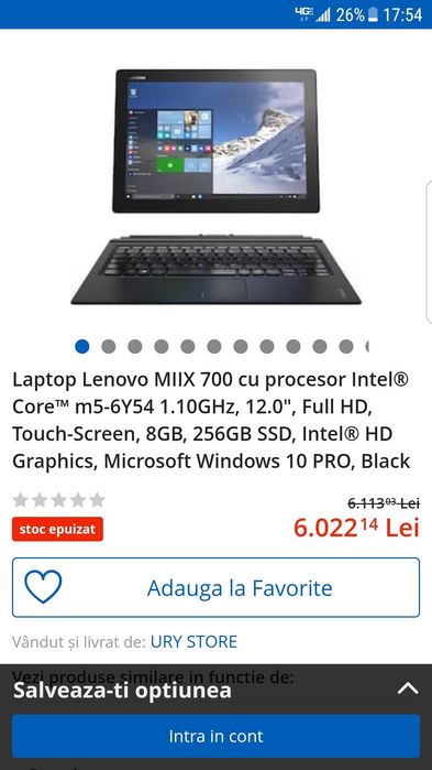 Lenovo 700 Laptop 2 in 1 Intel m5
