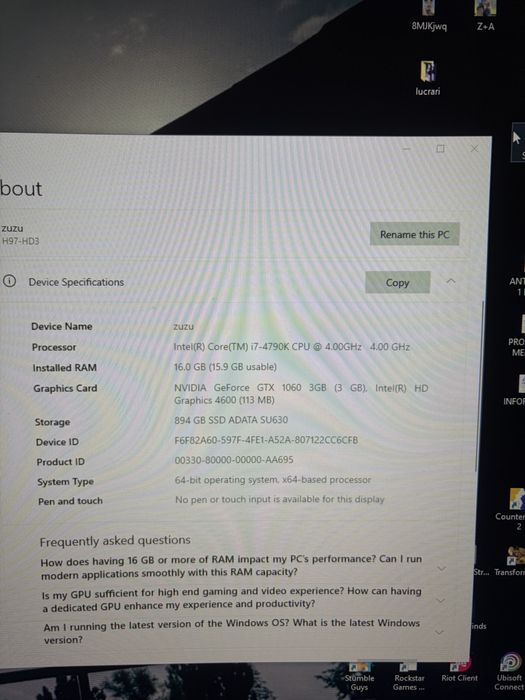 PC Gaming intel i7 GTX 1060