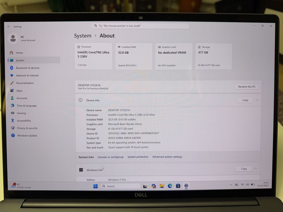 Dell Pro 14 Premium PA14250
