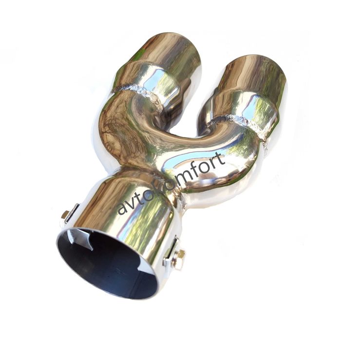 Никелиран Двоен Накрайник За Ауспух С Код ММ 350