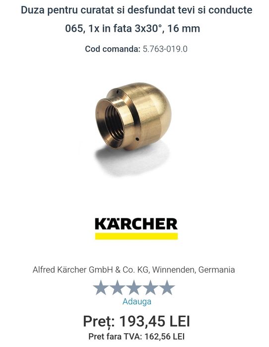 Duze KARCHER pentru curatat si desfundat