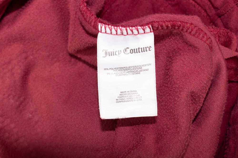 Juicy Couture оригинален дамски панталон плюшен вишнав лого камъни XS
