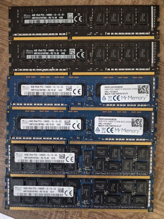 Seturi Memorie RAM Server / Workstation DDR3 ECC 8GB (2x4GB), 16GB (2x8GB), 32GB (2x16GB) SK Hynix