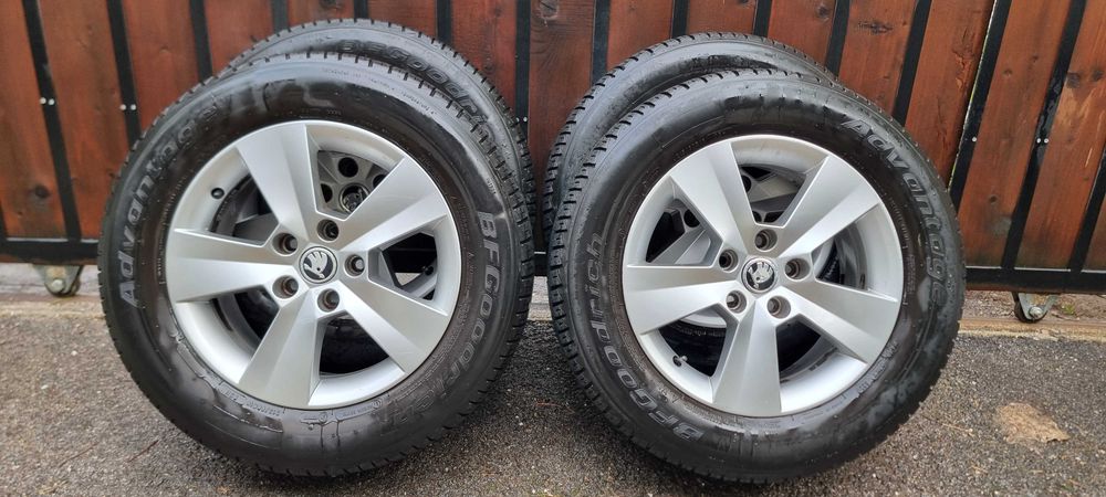 4 броя оригинални алуминиеви джанти за Škoda + летни гуми BFGoodrich, 16 цола