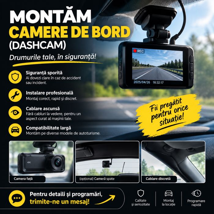 Montam/Vindem camere de bord