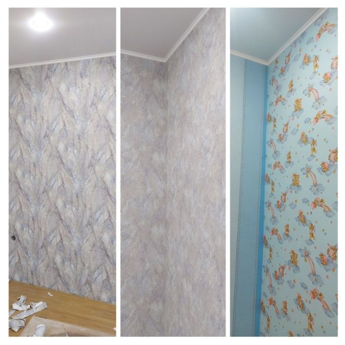 Обои, поклейка галтель