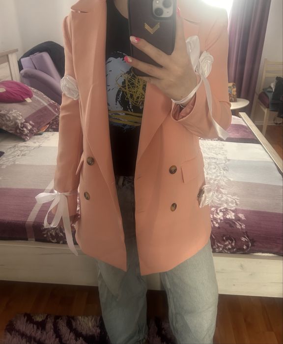 Sacou oversize, culoarea portocaliu