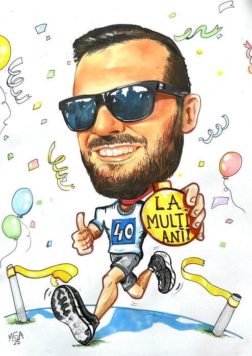 Portete sau caricaturi facute manual, nu mizerii digitale!  cu geam si