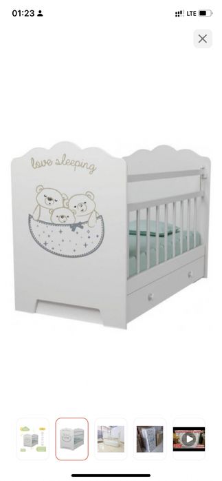 Манеж-детская кровать с матрасом